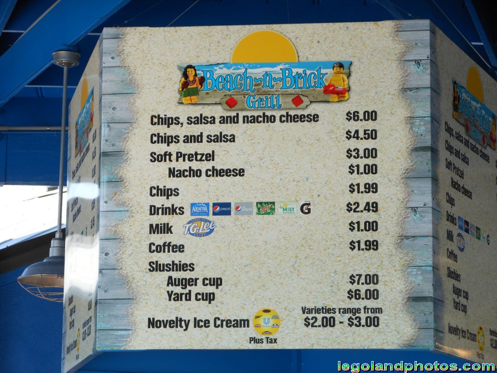 Legoland Florida - Beach 'n' Brick Grill Snackbar Menu Photo